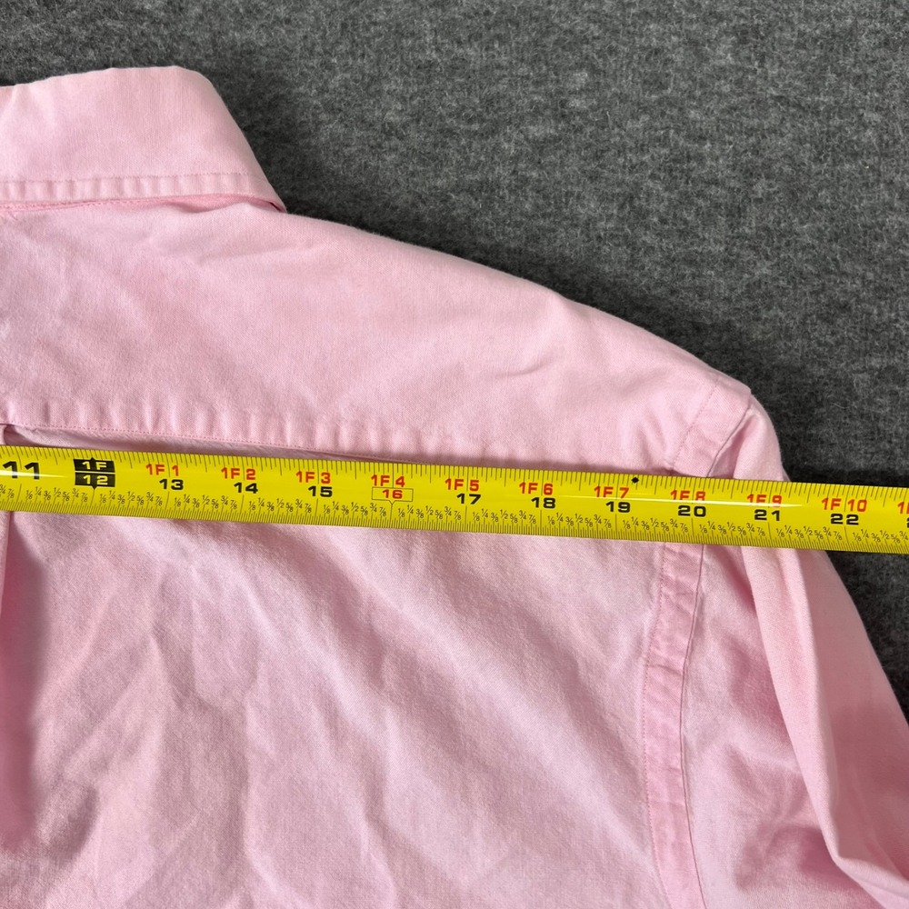Vintage Ralph Lauren Button Down Shirt Men's XL Pink Custom Fit Teal Pony Preppy - Picture 7 of 8